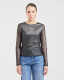 LONG SLEEVE SHINNY TOP