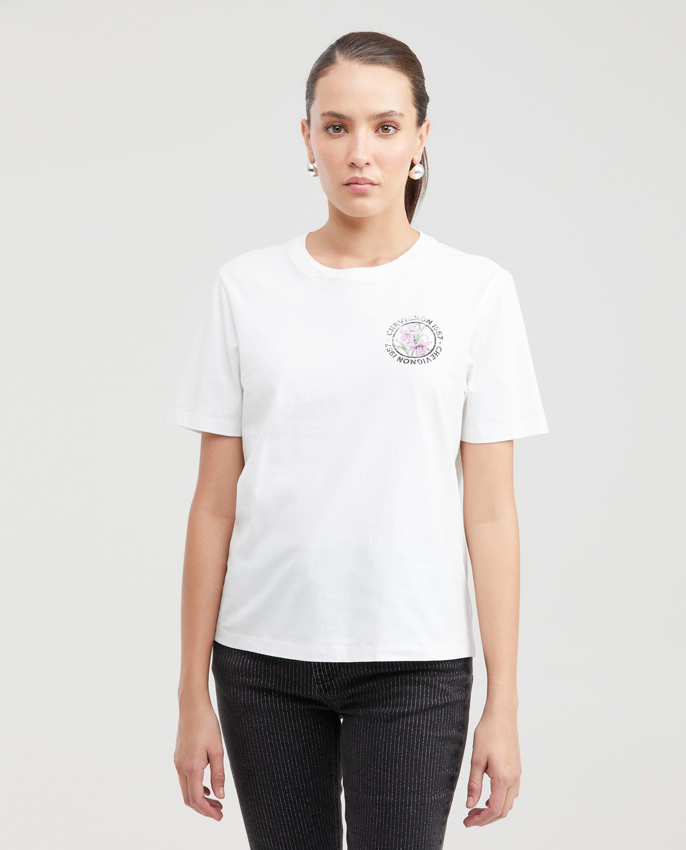Women's T-Shirt with Stone Graphics - Raw 701G024 - 1