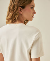 Womens T-Shirt Essential Straight Silhouette V-Neck Short Sleeve Cotton - Raw 63_701H000_CRU110606_7