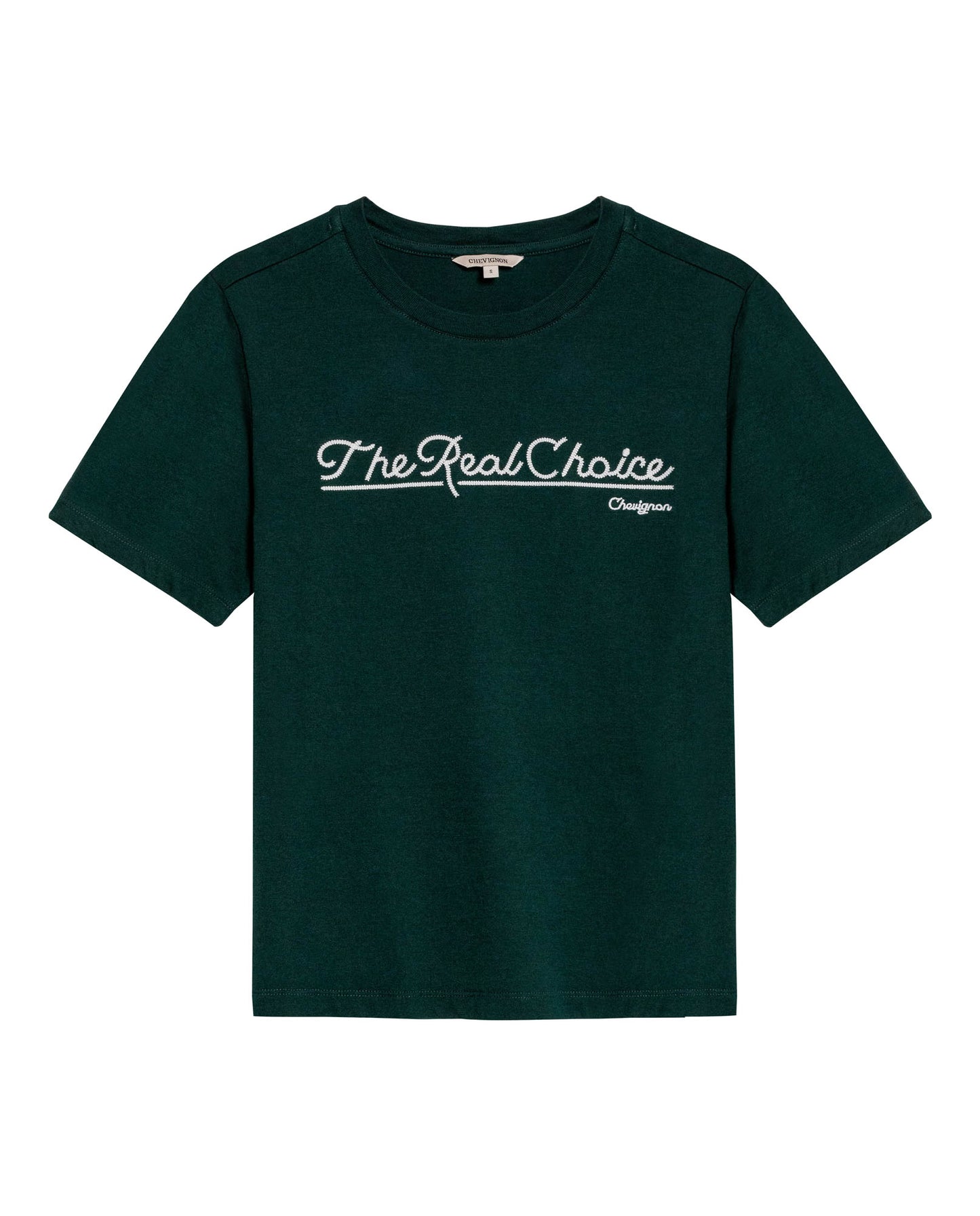 Womens T-Shirt Graphic Slim Fit Crewneck Cotton Soft Embroidered The Real Choice - Dark Green 63_701H001_VER195406_3