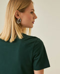 Womens T-Shirt Graphic Slim Fit Crewneck Cotton Soft Embroidered The Real Choice - Dark Green 63_701H001_VER195406_6