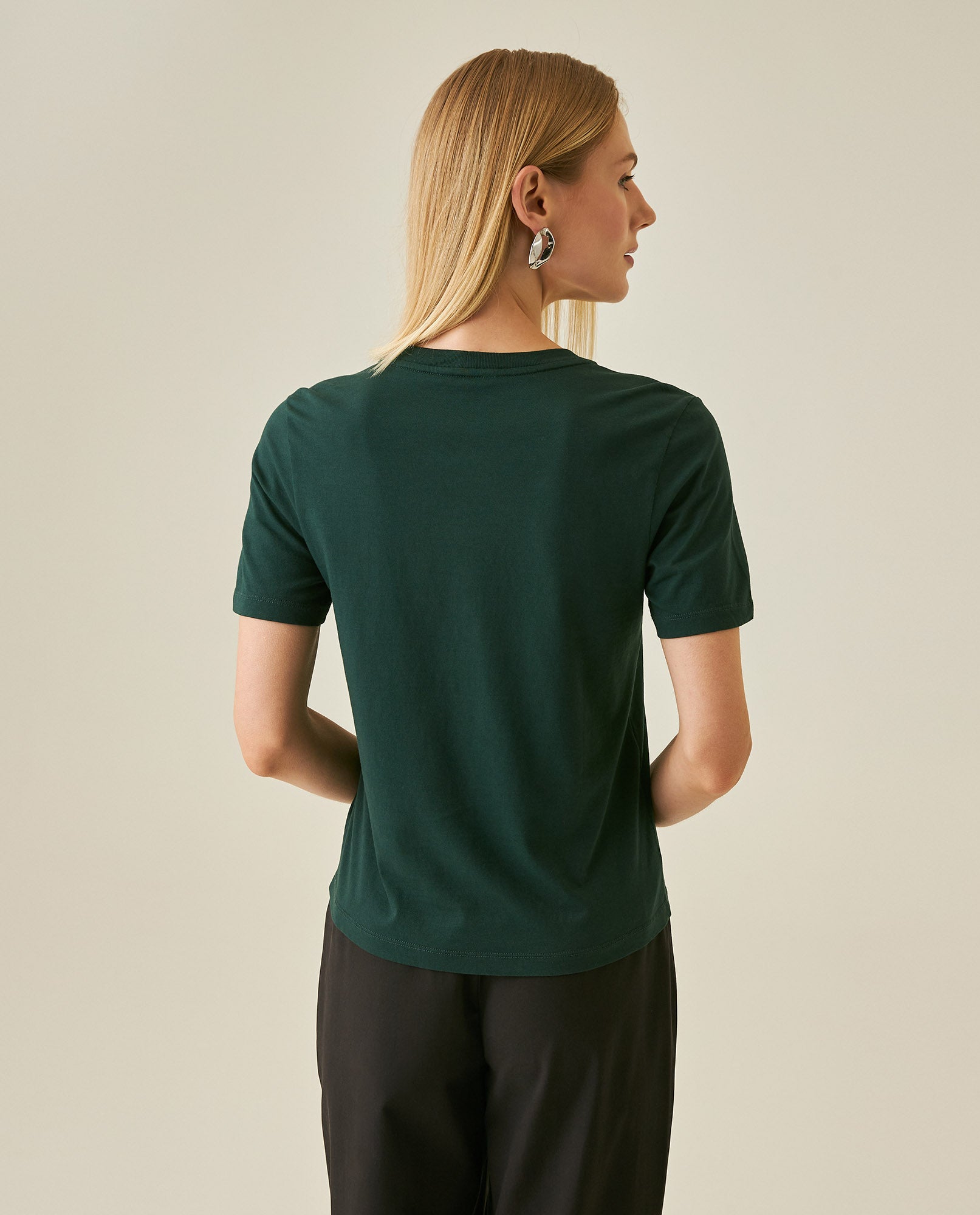 Womens T-Shirt Graphic Slim Fit Crewneck Cotton Soft Embroidered The Real Choice - Dark Green 63_701H001_VER195406_7