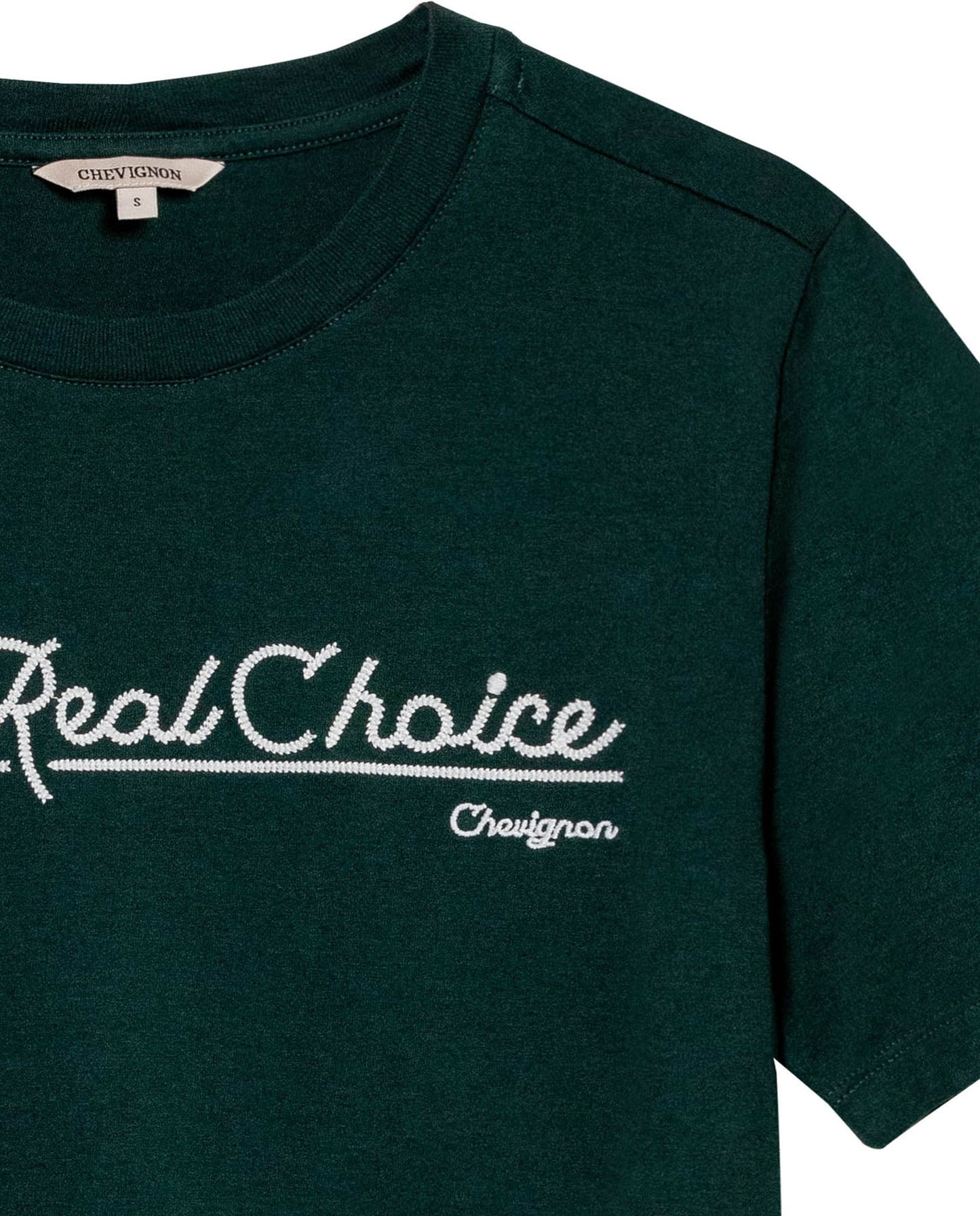 Womens T-Shirt Graphic Slim Fit Crewneck Cotton Soft Embroidered The Real Choice - Dark Green 63_701H001_VER195406_8