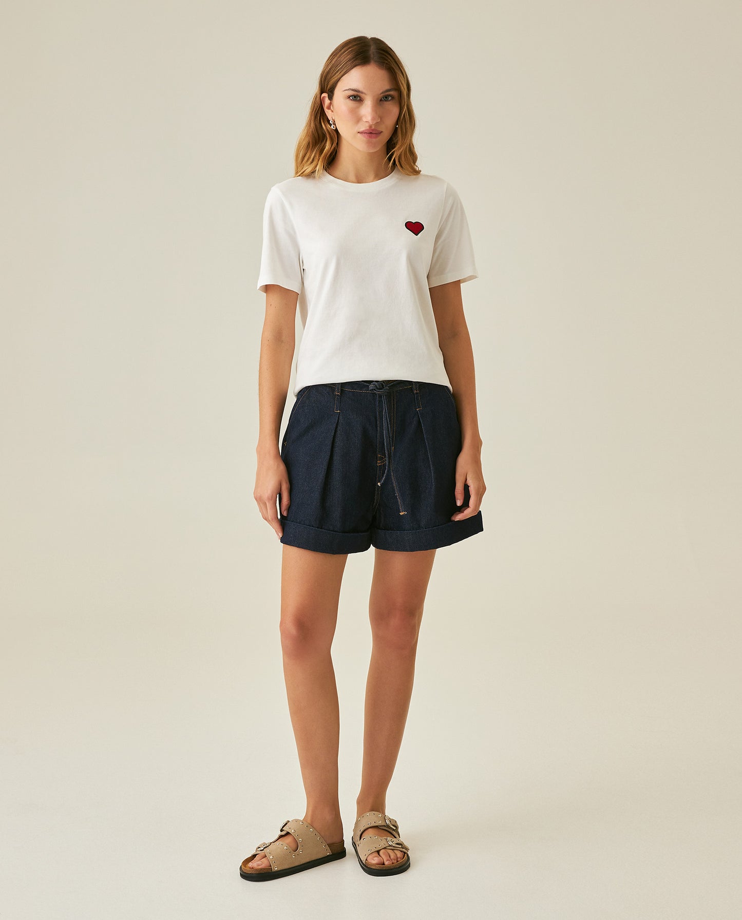 Womens T-Shirt Graphic Slim Fit Crewneck Cotton Soft Multiple Embroidered Patches Preppy - Raw 63_701H002_CRU110606_4