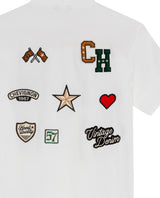 Womens T-Shirt Graphic Slim Fit Crewneck Cotton Soft Multiple Embroidered Patches Preppy - Raw 63_701H002_CRU110606_8