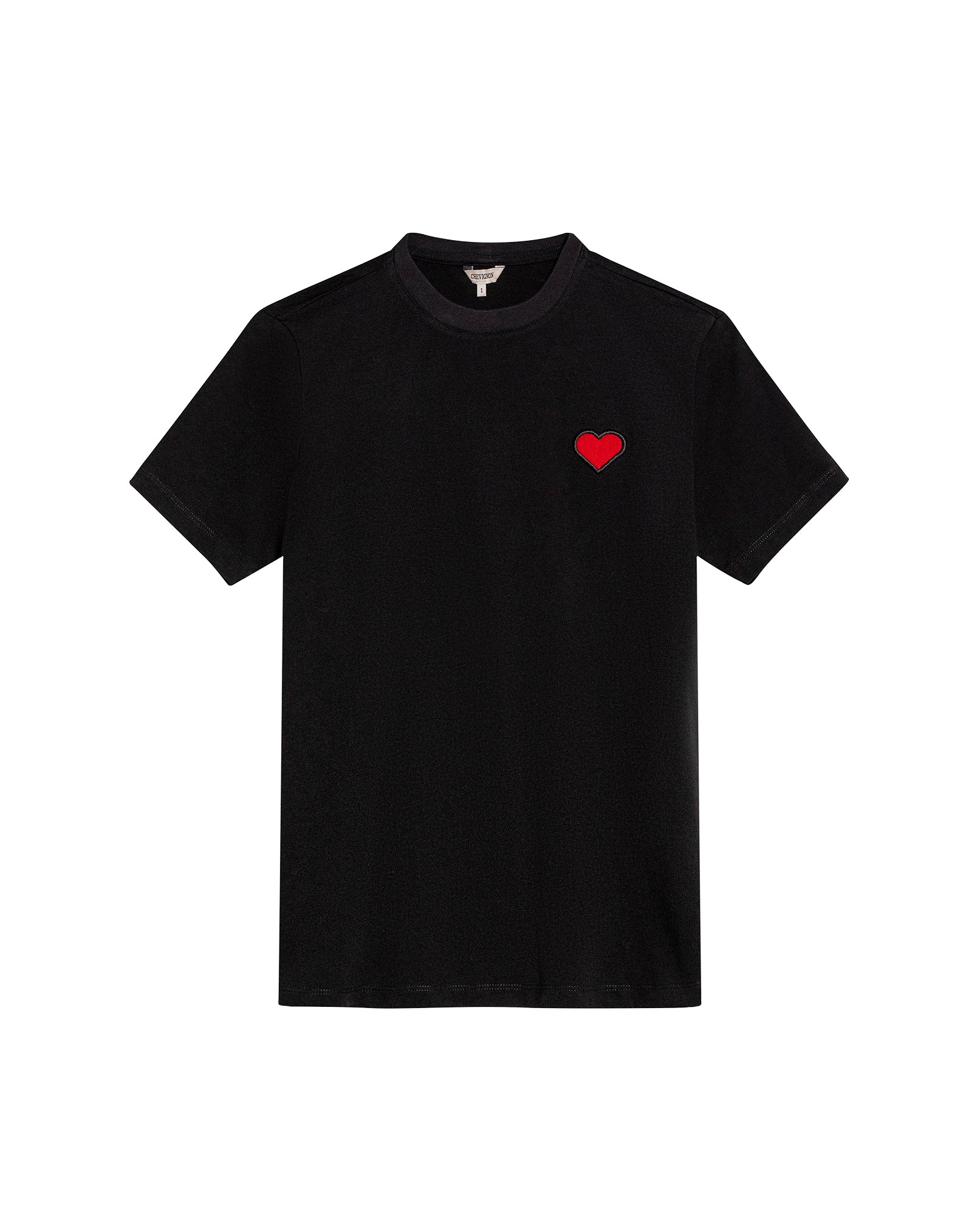 Womens T-Shirt Graphic Slim Fit Crewneck Cotton Soft Multiple Embroidered Patches Preppy - Black 63_701H002_NEG194004_3