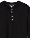 Womens T-Shirt Fashion Fitted Mandarin Collar Half Placket Viscose–Elastane Ribbed Texture - Black 63_701H003_NEG194004_8