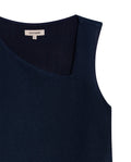 Womens T-Shirt Fitted Asymmetric Neckline Cotton Blend Lined - Blue 63_701H005_AZU193924_8