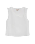 Womens T-Shirt Fitted Asymmetric Neckline Cotton Blend Lined - Raw 63_701H005_CRU110606_3