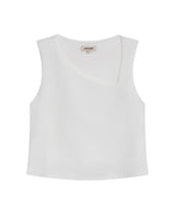 Womens T-Shirt Fitted Asymmetric Neckline Cotton Blend Lined - Raw 63_701H005_CRU110606_3