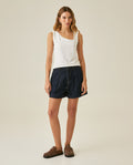 Womens T-Shirt Fitted Asymmetric Neckline Cotton Blend Lined - Raw 63_701H005_CRU110606_4
