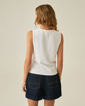 Womens T-Shirt Fitted Asymmetric Neckline Cotton Blend Lined - Raw 63_701H005_CRU110606_6