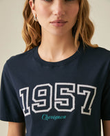 Womens T-Shirt Graphic Slim Fit Cotton 1957 Caviar Print Heritage - Blue 63_701H007_AZU193924_5