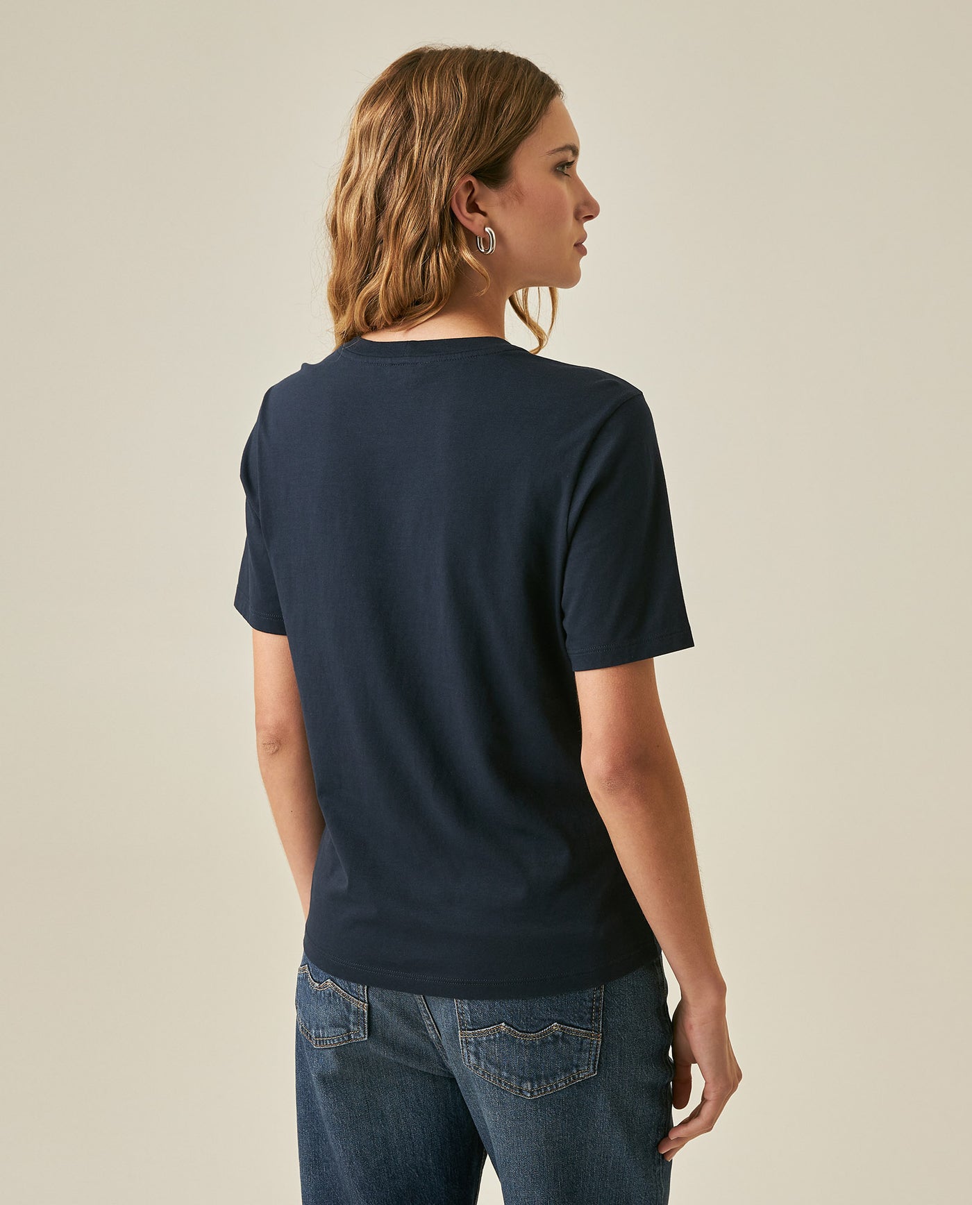 Womens T-Shirt Graphic Slim Fit Cotton 1957 Caviar Print Heritage - Blue 63_701H007_AZU193924_6