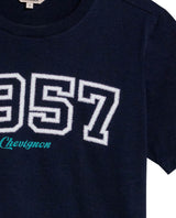 Womens T-Shirt Graphic Slim Fit Cotton 1957 Caviar Print Heritage - Blue 63_701H007_AZU193924_8