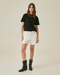 Womens T-Shirt Oversized Crewneck Cotton Mirror Studs Neckline - Black 63_701H008_NEG194004_4