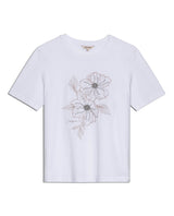 Womens T-Shirt Graphic Slim Fit Cotton Bead Bugle Embroidery - White 63_701H009_BLA110601_3