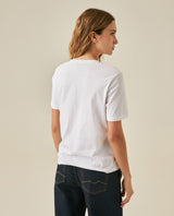 Womens T-Shirt Graphic Slim Fit Cotton Bead Bugle Embroidery - White 63_701H009_BLA110601_6