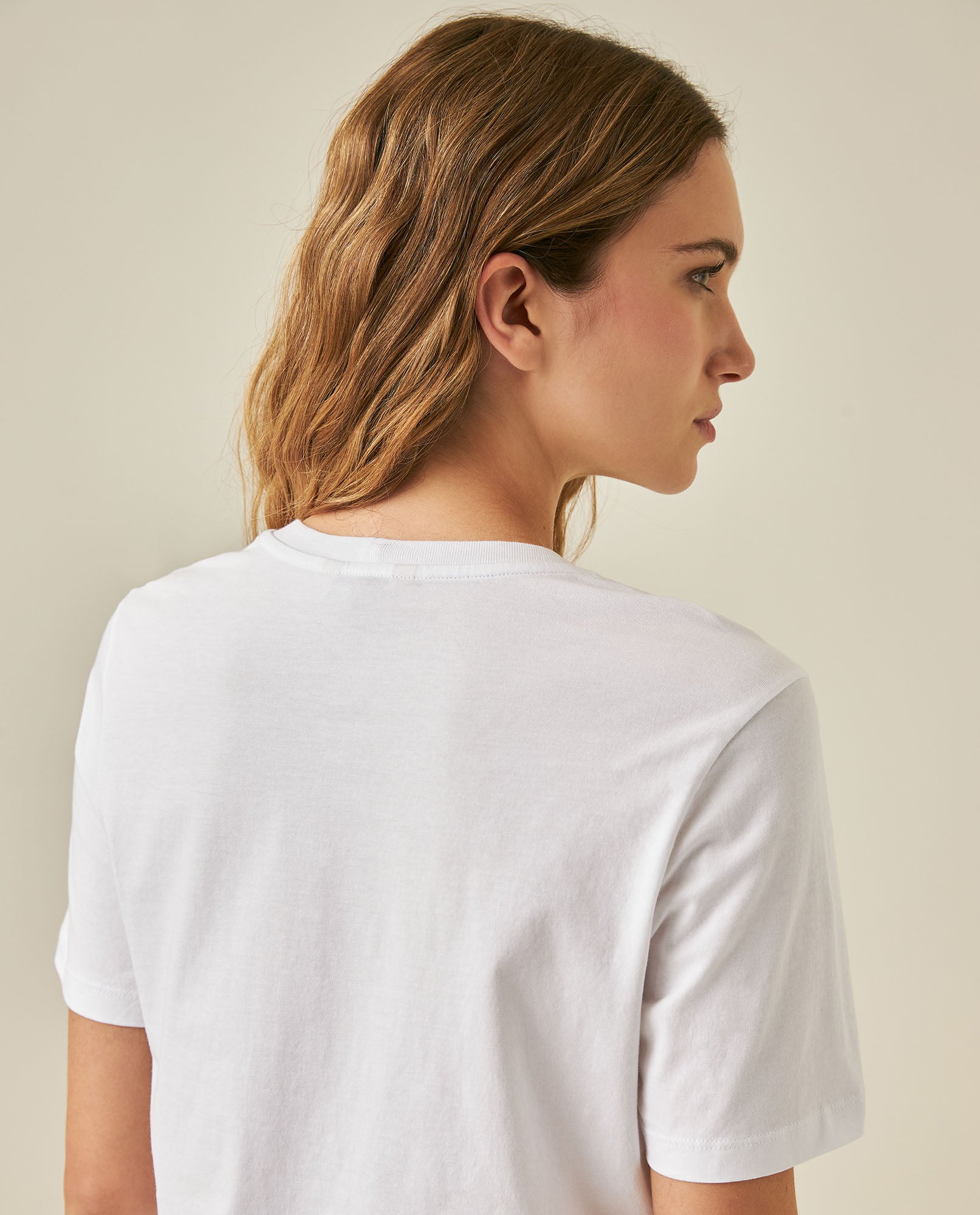 Womens T-Shirt Graphic Slim Fit Cotton Bead Bugle Embroidery - White 63_701H009_BLA110601_7