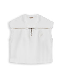 Womens T-Shirt Vest Style Half Zip Rayon Blend Embroidered Knit - Raw 63_701H011_CRU110606_3