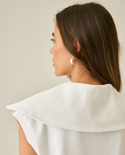 Womens T-Shirt Vest Style Half Zip Rayon Blend Embroidered Knit - Raw 63_701H011_CRU110606_7