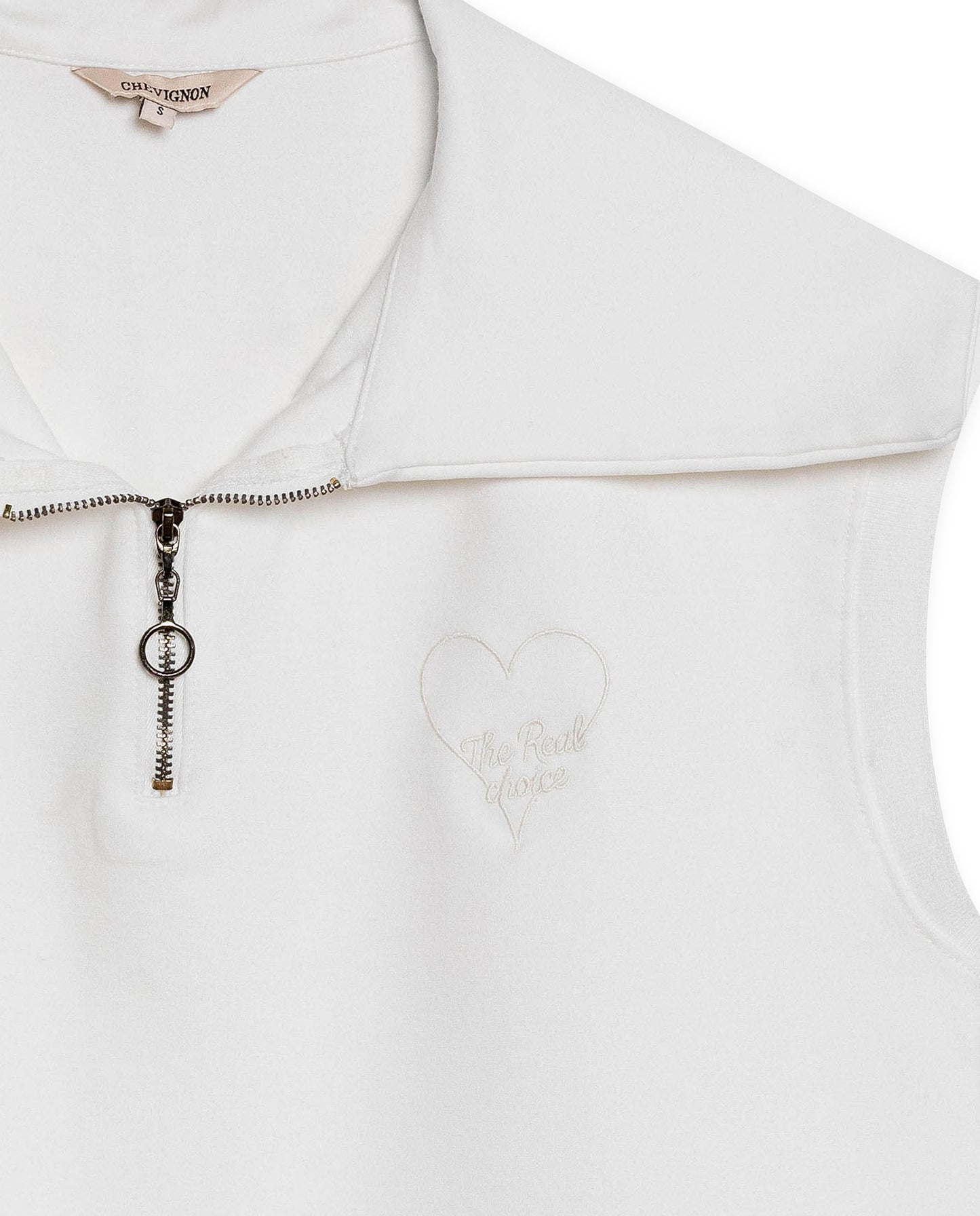 Womens T-Shirt Vest Style Half Zip Rayon Blend Embroidered Knit - Raw 63_701H011_CRU110606_8