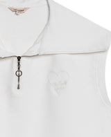 Womens T-Shirt Vest Style Half Zip Rayon Blend Embroidered Knit - Raw 63_701H011_CRU110606_8