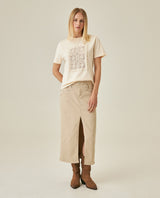 Womens T-Shirt Graphic Oversized Cotton Overlaid Knit Trim Embroidered - White 63_701H016_BLA120601_4