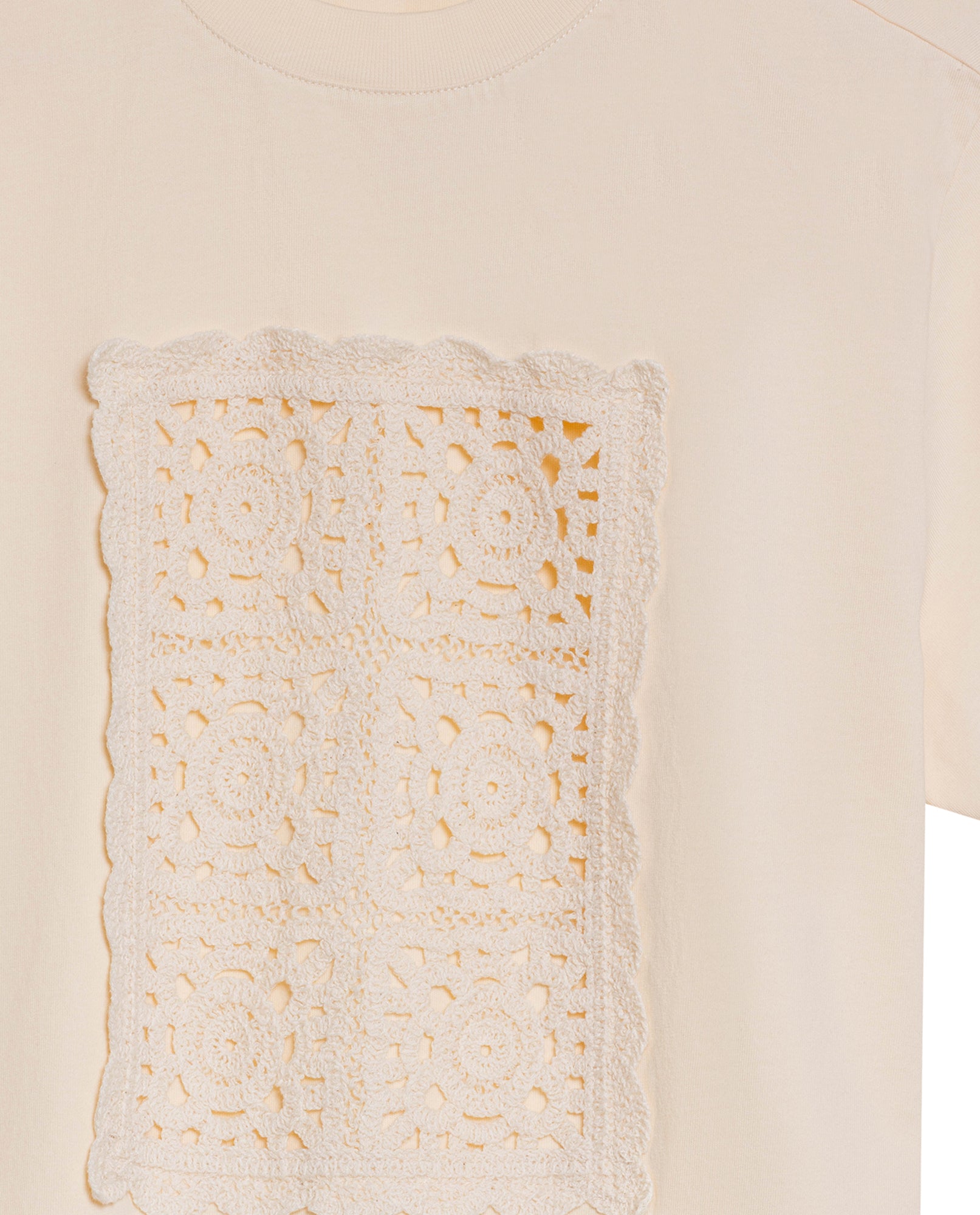 Womens T-Shirt Graphic Oversized Cotton Overlaid Knit Trim Embroidered - White 63_701H016_BLA120601_8