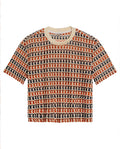 Womens T-Shirt Oversized Crewneck Polyester Multicolor Knit Effect - Blue 63_701H017_AZU193923_3