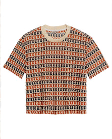 Womens T-Shirt Oversized Crewneck Polyester Multicolor Knit Effect - Blue 63_701H017_AZU193923_3