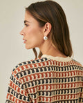 Womens T-Shirt Oversized Crewneck Polyester Multicolor Knit Effect - Blue 63_701H017_AZU193923_7