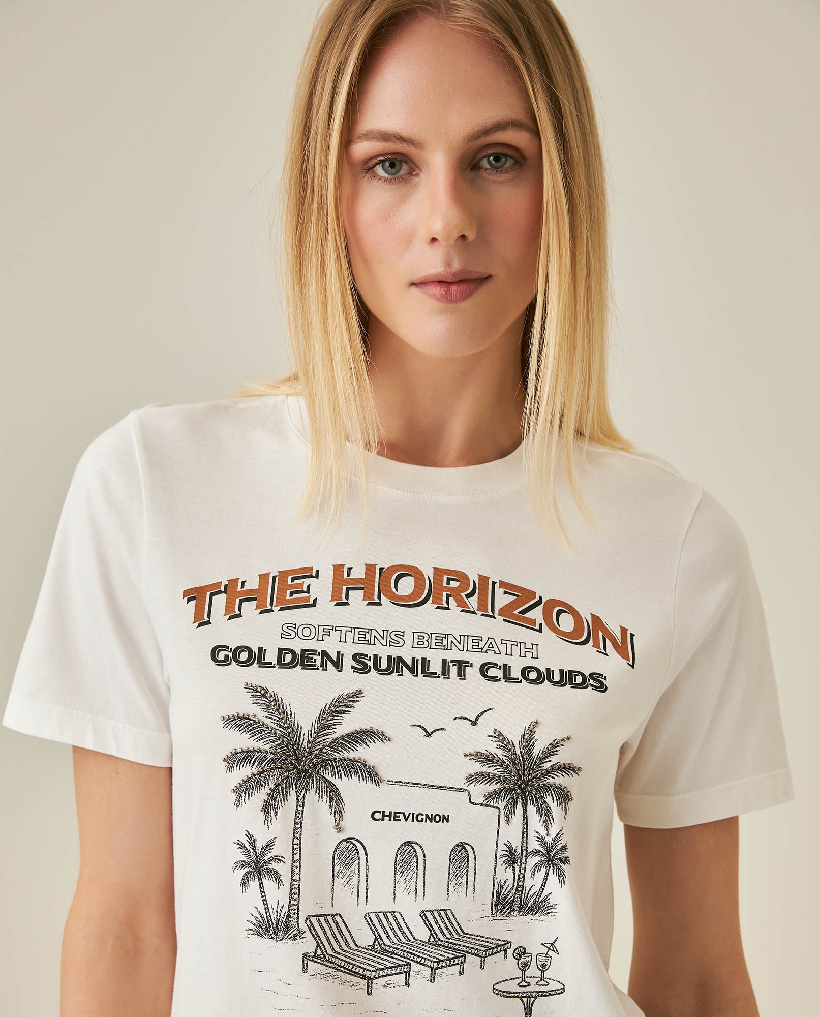 Womens T-Shirt Graphic Slim Fit Cotton Embroidered Rhinestone Print - Raw 63_701H019_CRU110606_5