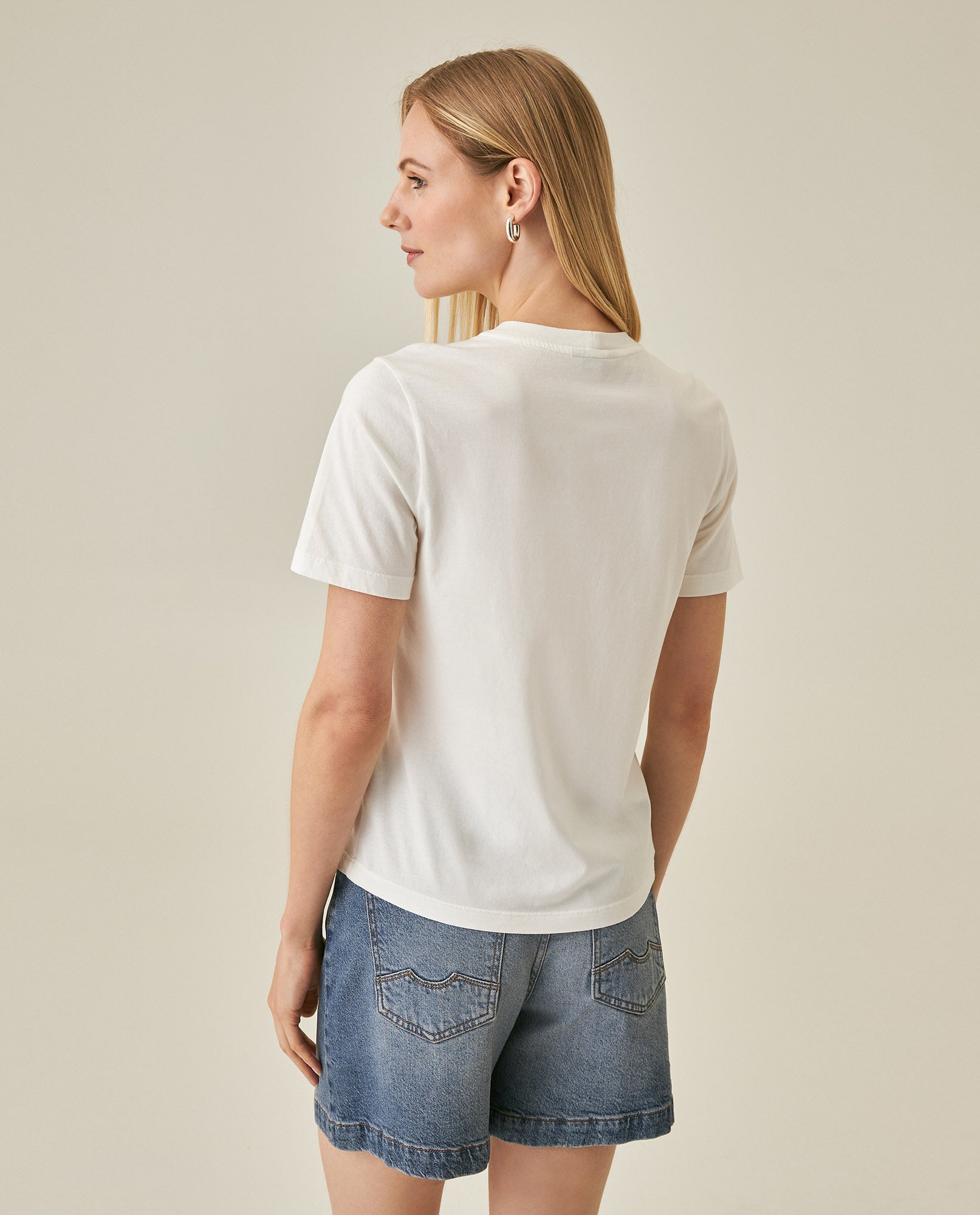 Womens T-Shirt Graphic Slim Fit Cotton Embroidered Rhinestone Print - Raw 63_701H019_CRU110606_6