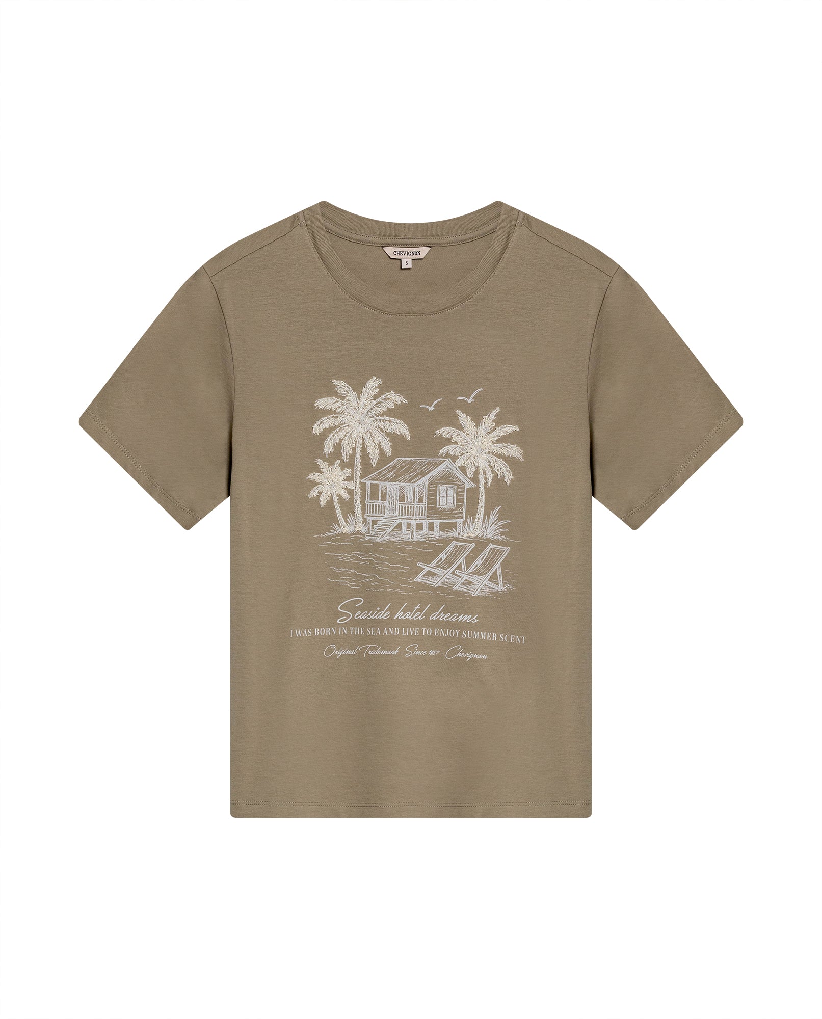 Womens T-Shirt Graphic Slim Fit Cotton Embroidery Rhinestone Combination - Green 63_701H020_VER170619_3