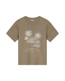 Womens T-Shirt Graphic Slim Fit Cotton Embroidery Rhinestone Combination - Green 63_701H020_VER170619_3