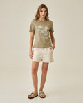 Womens T-Shirt Graphic Slim Fit Cotton Embroidery Rhinestone Combination - Green 63_701H020_VER170619_4