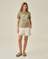 Womens T-Shirt Graphic Slim Fit Cotton Embroidery Rhinestone Combination - Green 63_701H020_VER170619_4