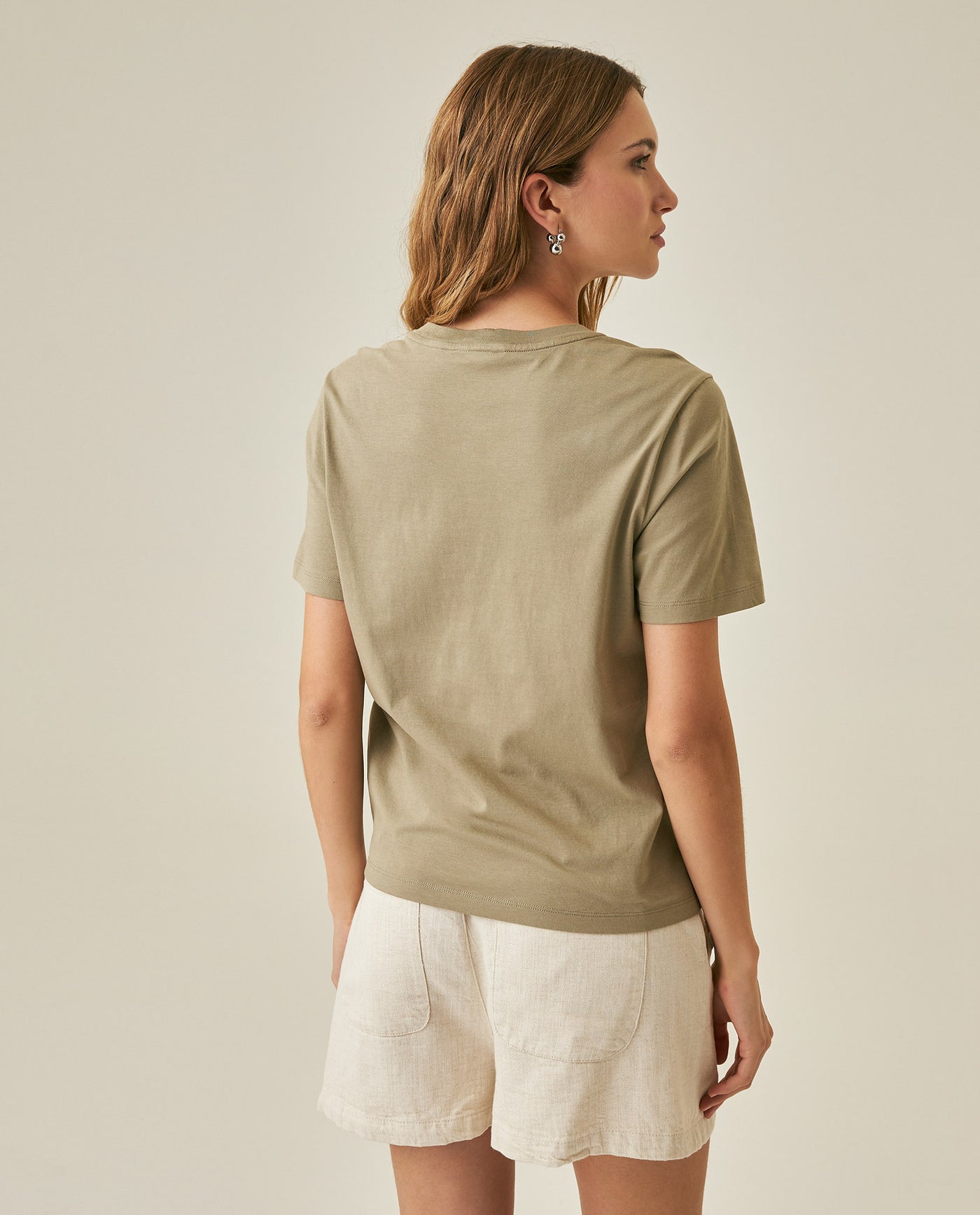 Womens T-Shirt Graphic Slim Fit Cotton Embroidery Rhinestone Combination - Green 63_701H020_VER170619_6
