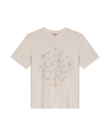 Womens T-Shirt Graphic Slim Fit Cotton–Linen Blend Embroidered Front - Raw 63_701H021_CRU125202_3