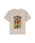 Womens T-Shirt Graphic Oversized Cotton Summer Caviar Print Tactile - Beige 63_701H022_BEI140002_3