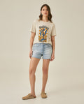 Womens T-Shirt Graphic Oversized Cotton Summer Caviar Print Tactile - Beige 63_701H022_BEI140002_4
