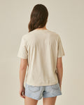 Womens T-Shirt Graphic Oversized Cotton Summer Caviar Print Tactile - Beige 63_701H022_BEI140002_6