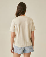 Womens T-Shirt Graphic Oversized Cotton Summer Caviar Print Tactile - Beige 63_701H022_BEI140002_6