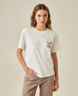 Womens T-Shirt Graphic Oversized Cotton Summer Vibes Front Back Print - Raw 63_701H023_CRU110606_0