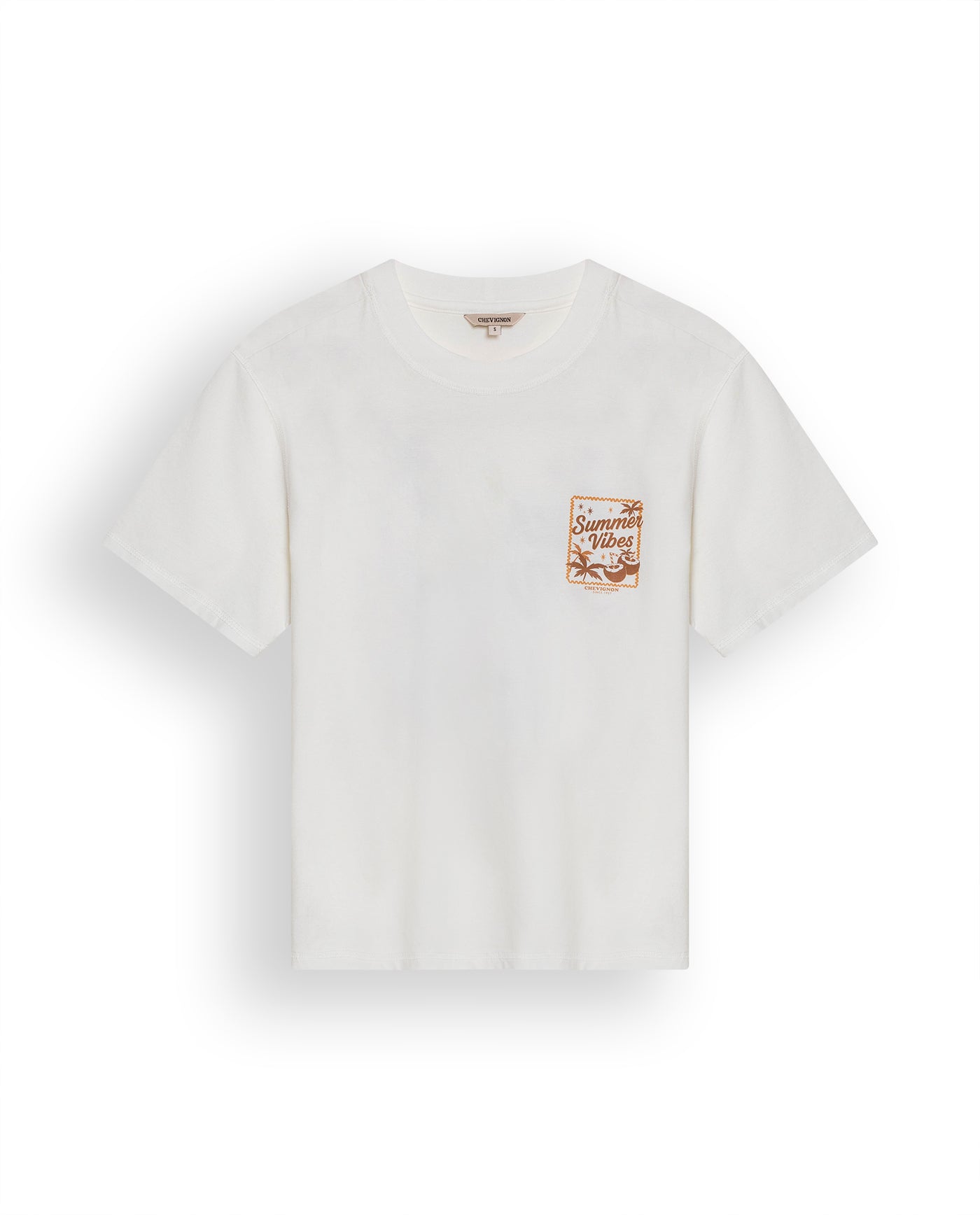 Womens T-Shirt Graphic Oversized Cotton Summer Vibes Front Back Print - Raw 63_701H023_CRU110606_3