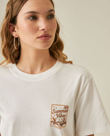 Womens T-Shirt Graphic Oversized Cotton Summer Vibes Front Back Print - Raw 63_701H023_CRU110606_5
