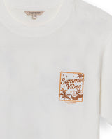 Womens T-Shirt Graphic Oversized Cotton Summer Vibes Front Back Print - Raw 63_701H023_CRU110606_8