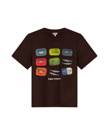 Womens T-Shirt Graphic Slim Fit Cotton Caviar Print Tactile - Brown 63_701H024_CAF191016_3