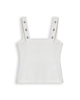 Womens T-Shirt Fitted Tank Straps Cotton–Elastane Studded Straps Ribbed - Raw 63_701H026_CRU110606_3